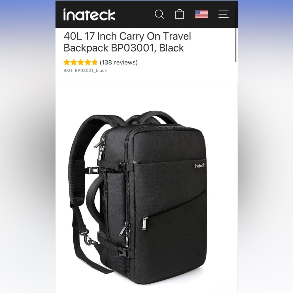 Carry On Travel Backpack